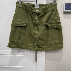 BDG Urban Outfitters Cargo Mini Skirt Olive‎ Green Button Front Size M